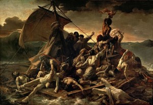 La zattera della Medusa di Géricault, olio su tela